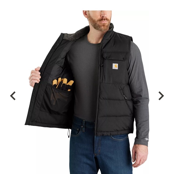 Carhartt Men’s Montana Loose Fit Sherpa Lined Insulated Puffer Vest Black XL - Picture 3 of 8